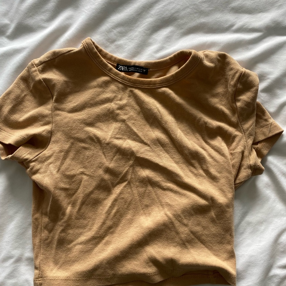 Zara Beige Crop Top